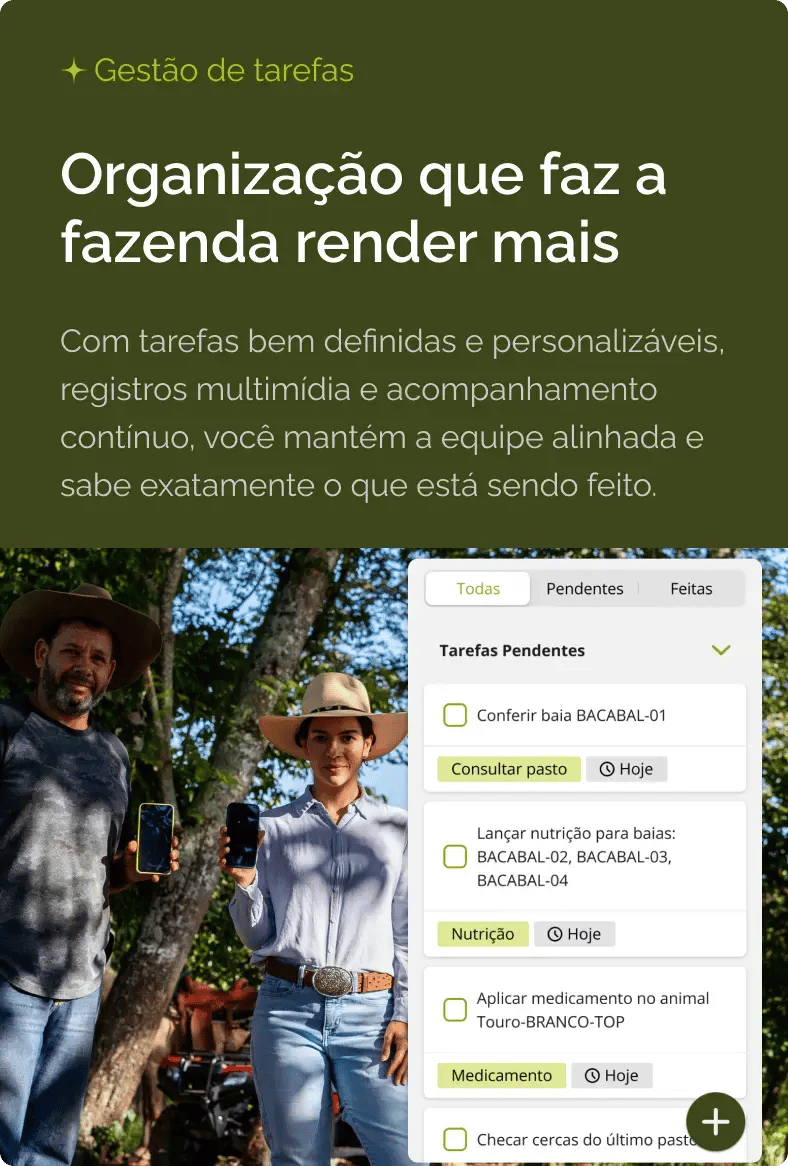 Card de gestão de tarefas